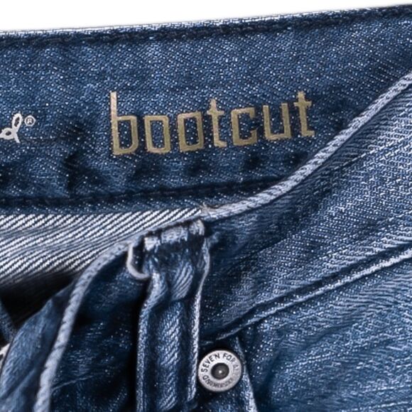 7 For All Mankind Jeans Womens Blue Bootcut Distressed Low Rise Denim Size 10/26 - Picture 4 of 11